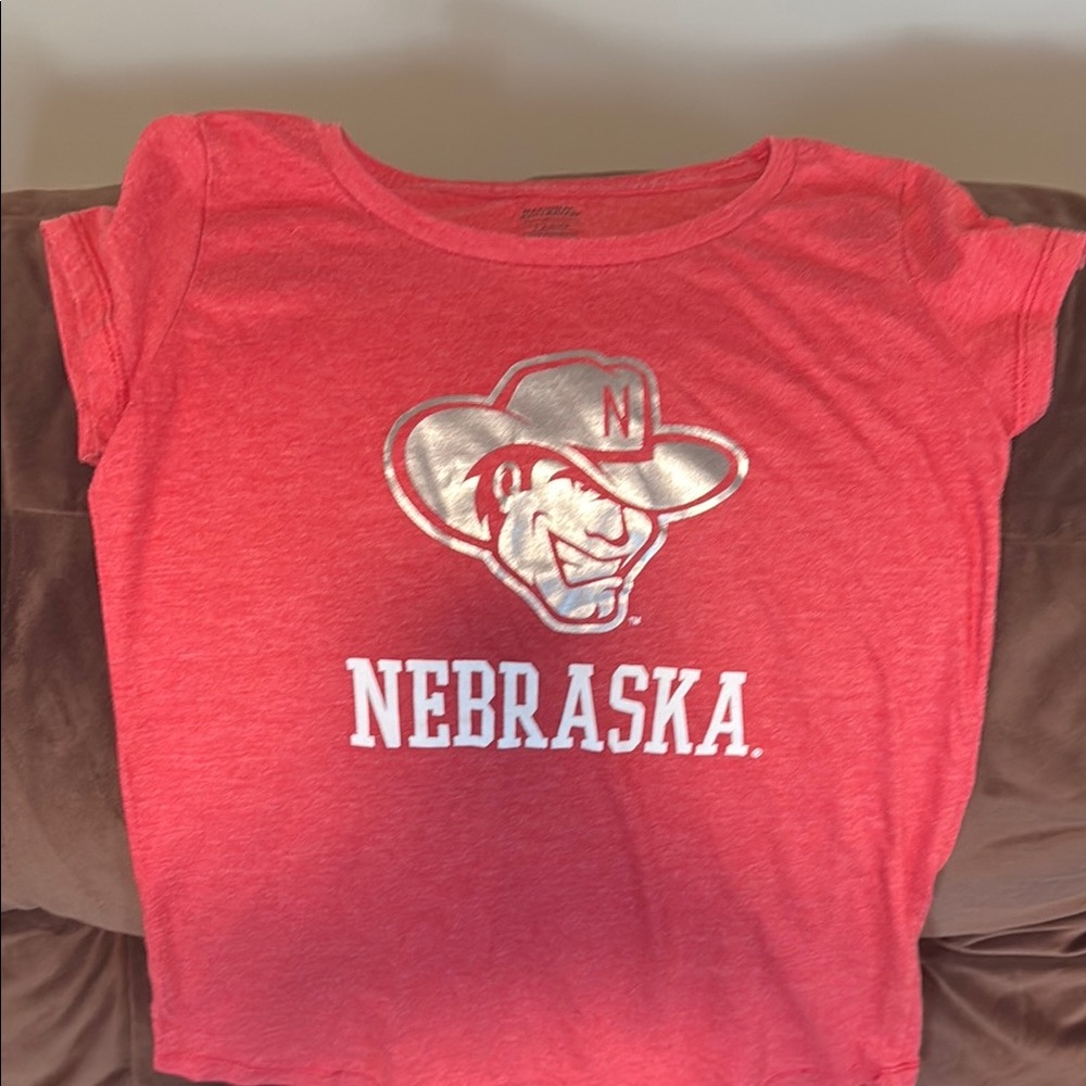 Nebraska Kids Tee with silver Herbie Husker